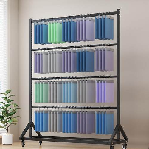 移动面料色卡展示架样布布艺样品陈列架吊卡落地布匹卷服装地摊架