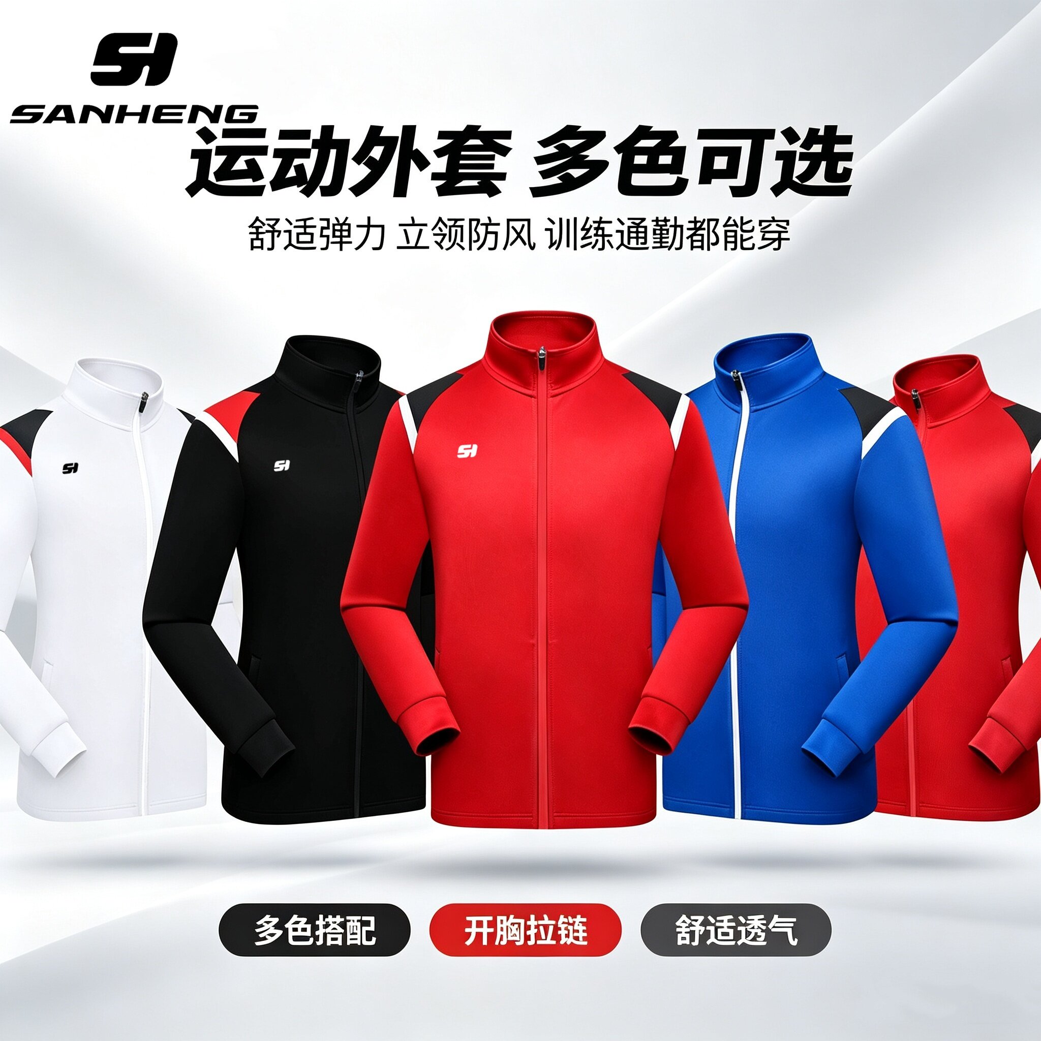 三恒开衫秋季立领外套男图片