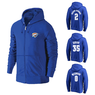 雷霆亚历山大霍姆格伦维斯布鲁克杜兰特球衣加厚保暖拉链卫衣外套