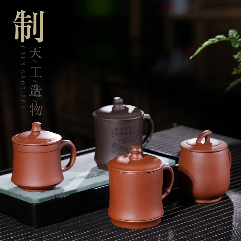 宜兴紫砂正宗原矿半手工带盖办公个人杯男女非陶瓷泡茶大容量茶杯|msdalam kategori pinggan mangkuk, set teh, Cup - dari Buy2taobao.com untuk memberikan perkhidmatan ejen Taobao profesional membeli