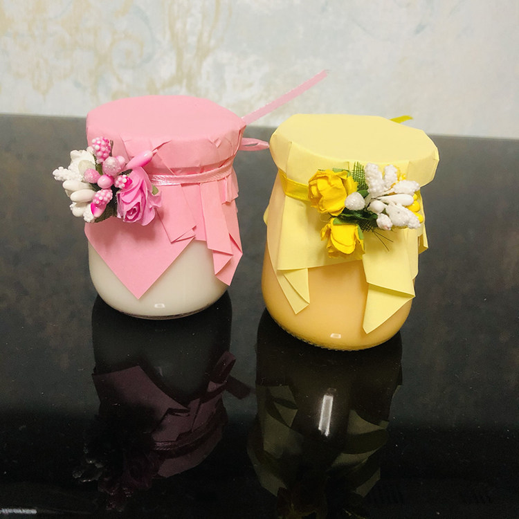 甜品台布丁瓶浆果绑带小花装饰