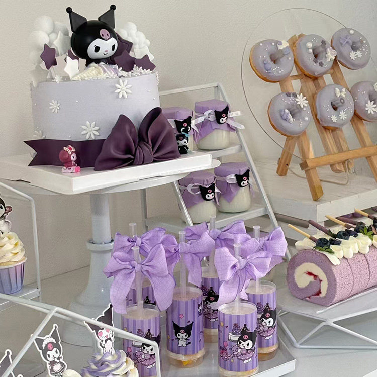 黑紫色库洛米蛋糕装饰甜品台布置蛋糕插件生日推推乐蛋糕纸杯围边,节庆用品/礼品,甜品台装饰,淘宝优惠券,粉丝福利购,淘宝优惠卷
