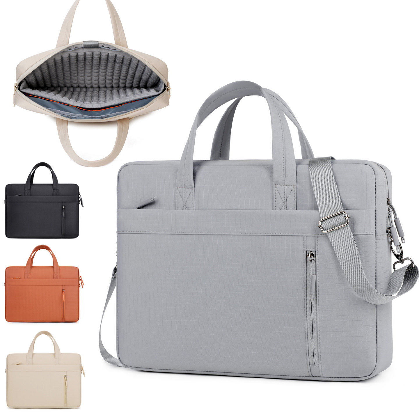 商务笔记本电脑包手提斜挎大容量通勤公文包男女适用华为MateBook14惠普华硕联想戴尔15.6游戏本16英寸单肩包