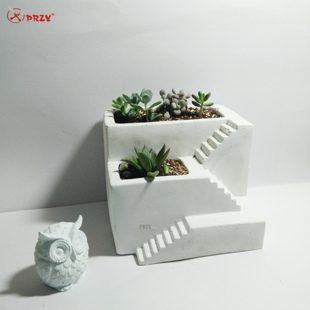 PRZY混凝土模具 水泥硅胶模具 水泥装饰 DIY水泥花盆模具室内花盆