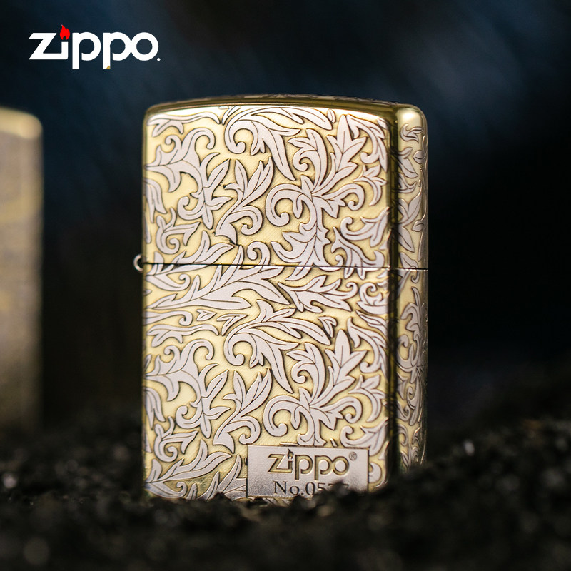 打火机zippo正版唐草限量版五面精雕送男友防风火机芝宝官网正品