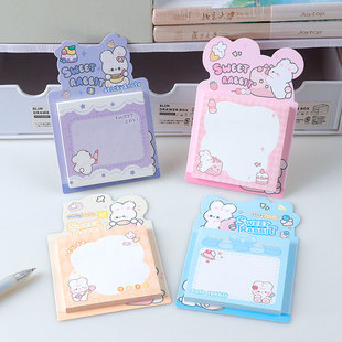 甜美小兔便利贴有粘性卡通N次贴学生记事小本子可爱留言便签便条