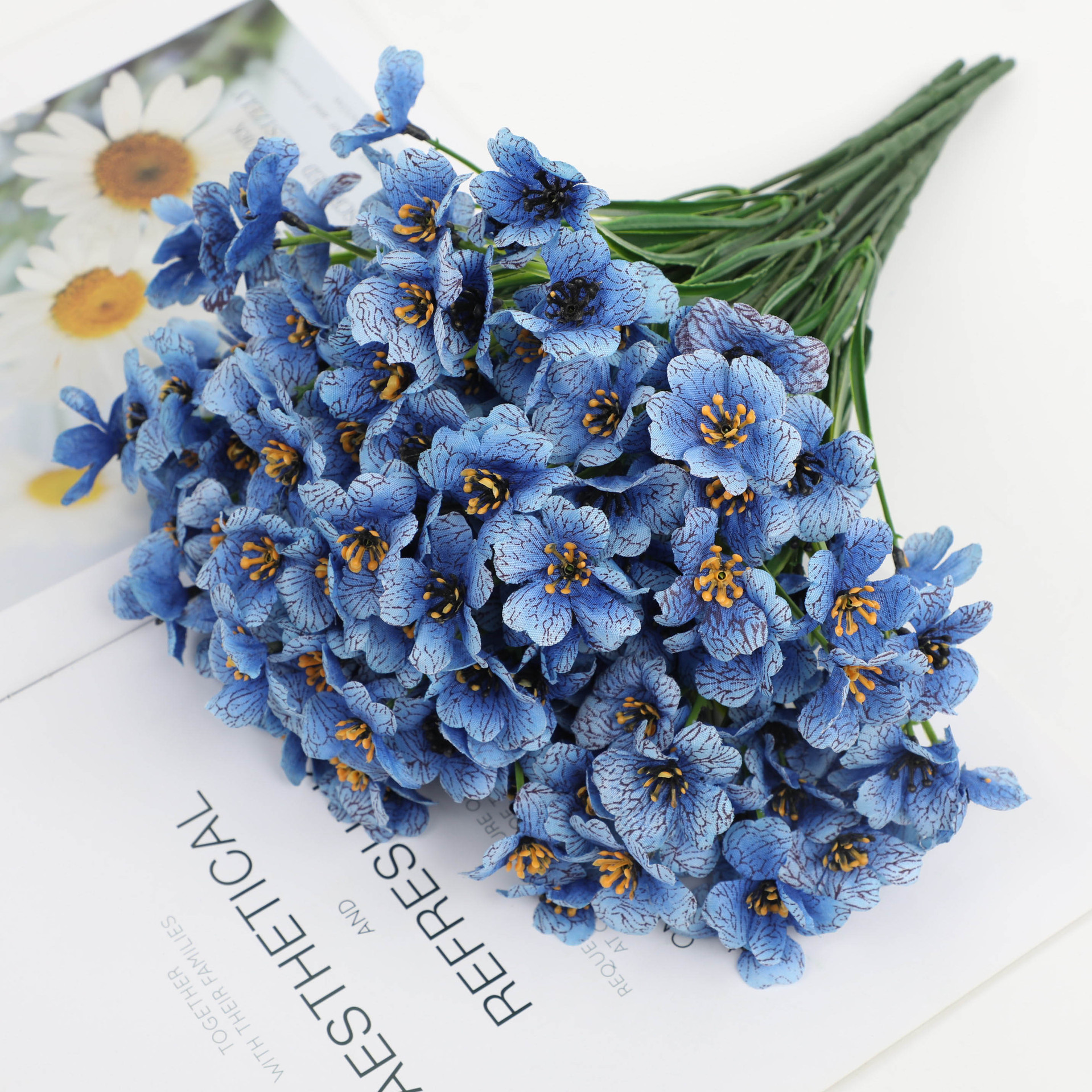 仿真花紫罗兰假花束客厅餐桌摆设装饰品插花束家居摆件拍摄道具