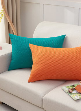 沙发靠枕长方形大靠背70北欧腰垫腰枕靠垫纯色简约长款套橙色抱枕