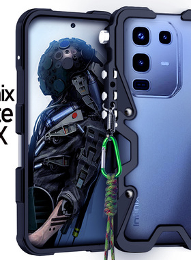 适用于infinix传音NTOE50Pro金属边框式手机壳Note50S铝合金保护套NOTE50X新款机械挂绳防摔手绳镂空散热厚硬