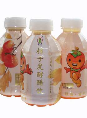 富平县特产富天健柿子发酵醋饮350mlx12瓶酸甜柿子醋饮料富平尖柿