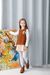 品牌童装价女童秋冬款呢子连衣裙薄款不加绒毛尼背心裙公主裙