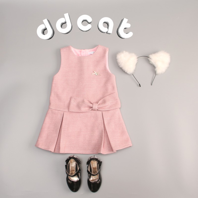 品牌童装秒杀价女童秋冬呢料背心裙加绒女孩洋气连衣裙呢料公主裙