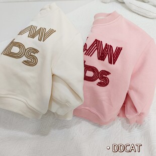 品牌童装 小童秋装新款圆领简约字母卫衣加厚不加绒男女童90-130