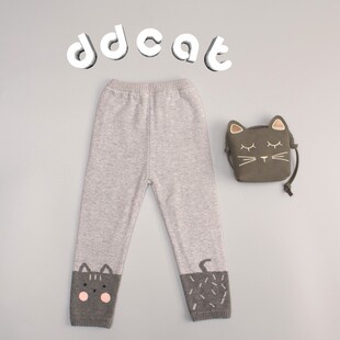 品牌童装 秒杀价女童秋冬毛织裤打底裤中小童不加绒毛线长裤裤子