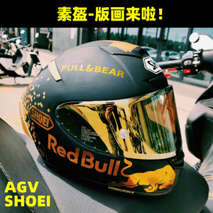 适用于SHOEI X14 X15 Z8哑黑素色头盔R50S红蚂蚁冠军贴纸红牛版画