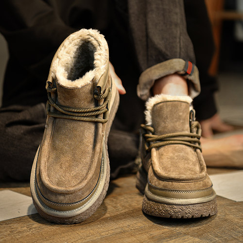 东北桑坡羊皮毛一体雪地靴男女款2025冬季防寒靴加绒加厚户外棉鞋