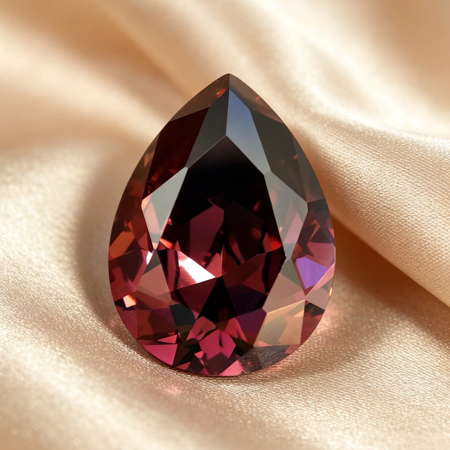 水滴形梨形胭锆胭红锆石5A级切割宝石裸石仿钻水钻瑞士钻戒面轻奢