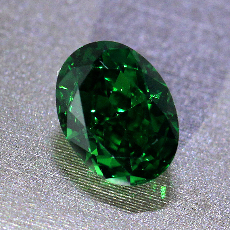 冰花切沙弗莱裸石戒面椭圆形雷迪恩祖母绿宝石绿碧玺首饰品高级感
