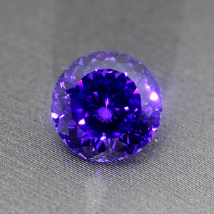 星空切圆形紫钻高碳钻戒指戒面吊坠项链高端镶嵌珠宝首饰品两克拉