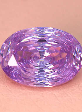 流星雨切割浅紫色高碳钻裸钻戒面椭圆形高精切戒指吊坠中性风轻奢