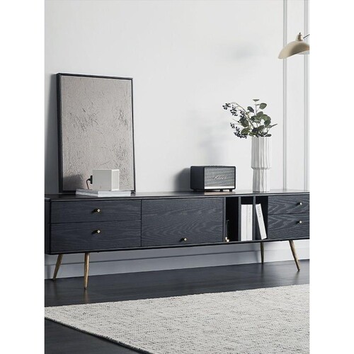 北欧实木电视柜茶几组合现代简约轻奢小户型客厅落地电视机柜地柜