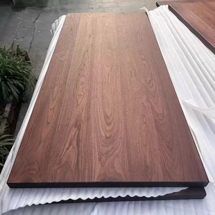 北美黑胡桃木升降桌面板纯胡桃实木窗台餐桌茶桌电脑办公桌吧台