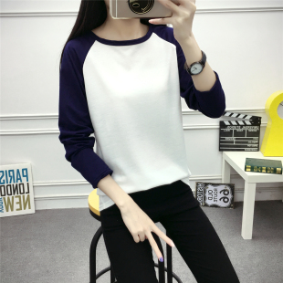 T恤女韩版 长袖 打底小衫 上衣服宽松大码 卫衣潮 韩国秋冬季 女装 新款