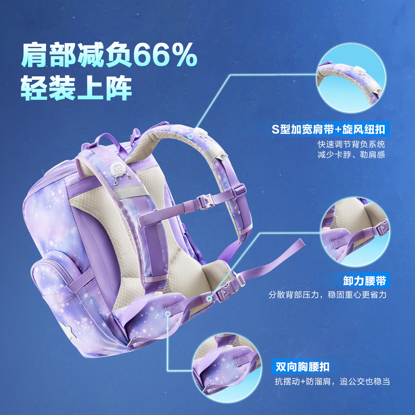 Skechers斯凯奇儿童反重力3.0科技轻便舒适休闲双肩包L325K027