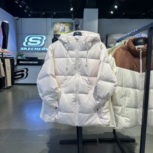 Skechers斯凯奇秋冬女士抗菌抗静电三防连帽羽绒服外套P424W005
