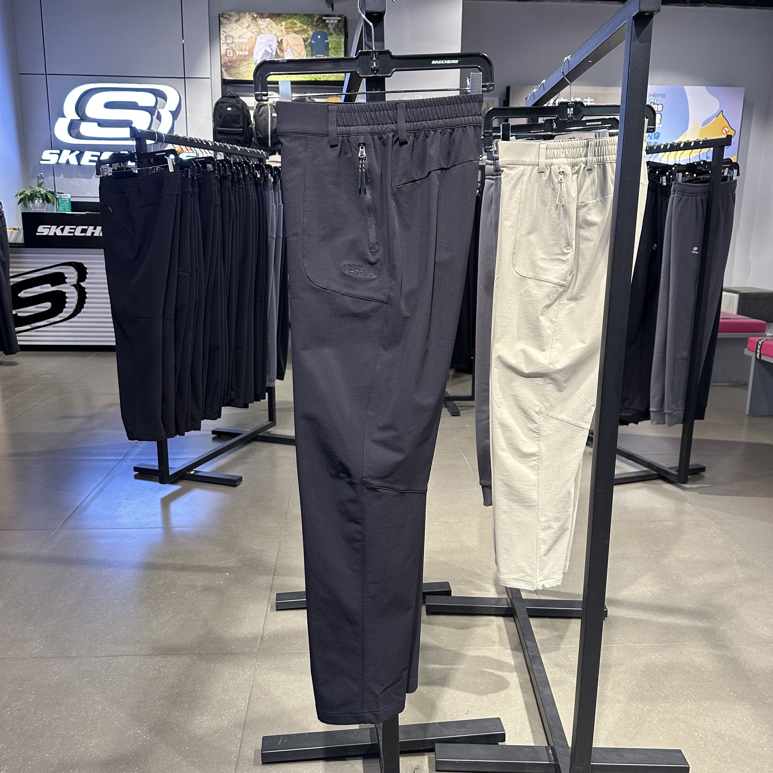 Skechers斯凯奇女士秋季纯色百搭耐磨舒适休闲梭织长裤P425W176 - 开心运动正品出品