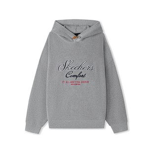 Skechers斯凯奇马年新年款男女秋冬亲肤柔软套头连帽卫衣L126U014