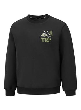 Skechers斯凯奇男童秋冬宽松时尚舒适百搭针织套头卫衣P126B005