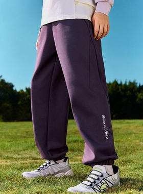 Skechers斯凯奇春秋男女童舒适宽松柔软亲肤束脚针织长裤L126K014