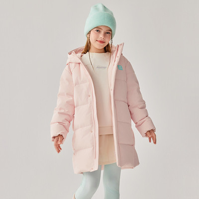 Skechers斯凯奇儿童秋冬中长款纯色保暖防风羽绒服外套P425K049