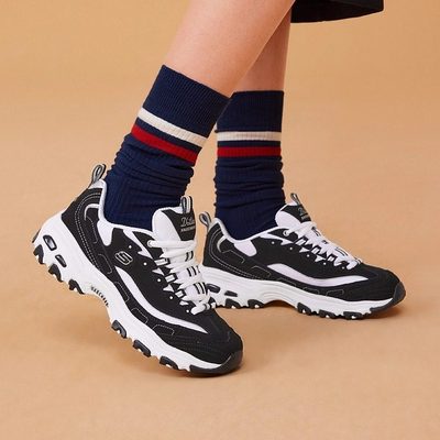 Skechers斯凯奇男士春秋复古厚底户外舒适老爹鞋熊猫运动鞋52675