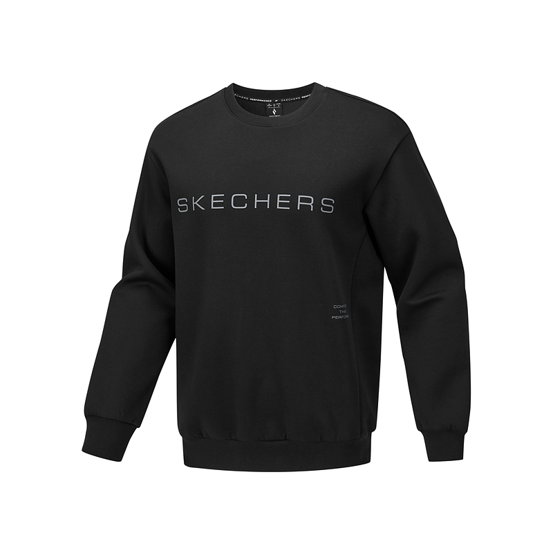 Skechers斯凯奇男士春秋圆领运动休闲透气舒适保暖套头衫P425M030