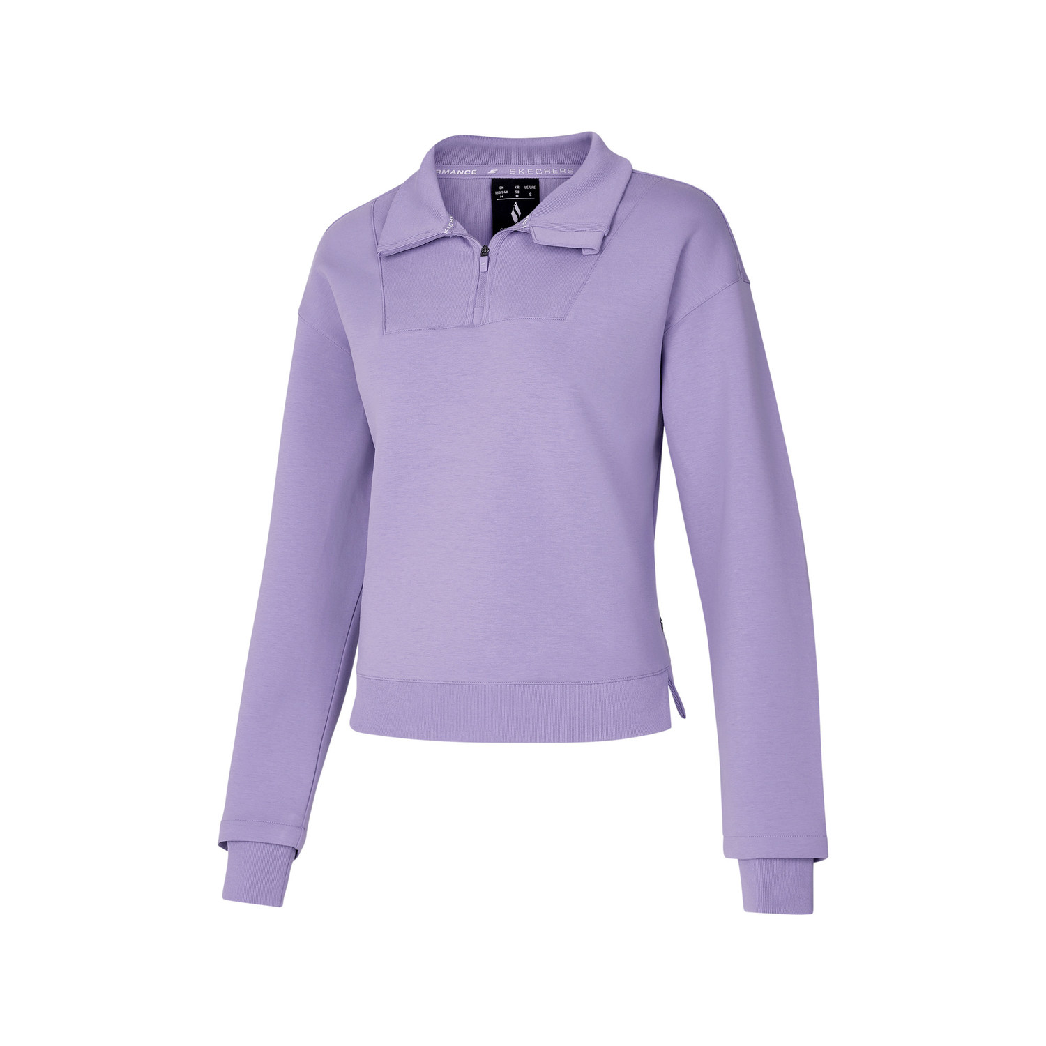 斯凯奇女款针织半开领卫衣