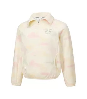 Skechers斯凯奇女童秋季半开领时尚撞色保暖针织套头卫衣P425G021