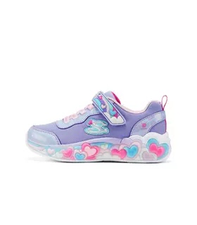 Skechers斯凯奇女孩秋季魔术贴闪灯舒适透气休闲运动鞋302697L