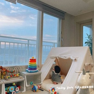 INS儿童可拆卸门帘印第安帐篷3件套游戏屋宝宝室内玩具屋帐篷