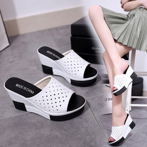 女夏拖鞋拖鞋外穿坡跟凉鞋高跟鞋