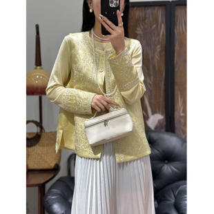 高级感重工钉珠刺绣新中式马甲女2025春秋新款国风圆领轻奢上衣潮