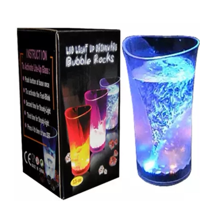 新款创意闪光花瓶水杯发光杯聚会LED感应酒杯酒吧KTV夜场塑料热卖