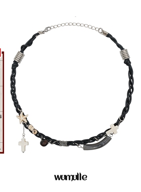 废墟小众暗黑项链白松石