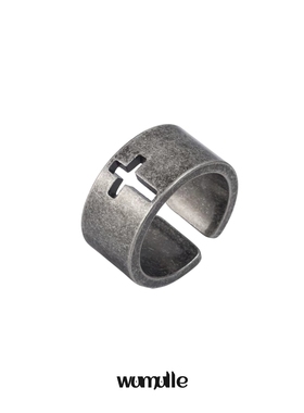 wumulle男女钛钢复古十字架戒指