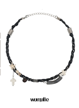 废墟小众暗黑项链白松石