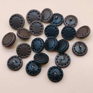 装 羽绒服时尚 饰扣外套钮扣 皮扣子短款 皮革高脚钮扣皮草派克服同款