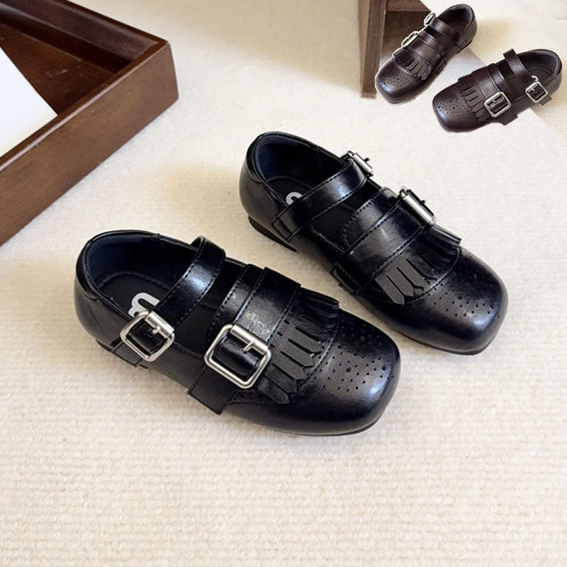 2026年新款棕色方头流苏皮带扣女童方口小皮鞋单鞋英伦风公主复古,童鞋/婴儿鞋/亲子鞋,皮鞋,淘宝优惠券,粉丝福利购,淘宝优惠卷