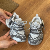 萨洛户外穿机能旅游华夫阿甘儿童潮鞋 本 男童女童灰色老爹 高版