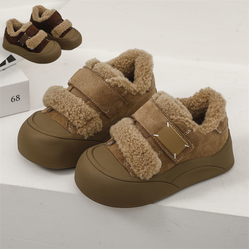 冬羊羔毛保暖加厚底轻便加绒二棉真皮毛一体儿童男童女童板鞋韩国,童鞋/婴儿鞋/亲子鞋,板鞋,淘宝优惠券,粉丝福利购,淘宝优惠卷